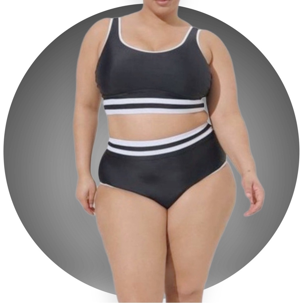 BOGO EUC High Rise Banding Flat Swim Bottom